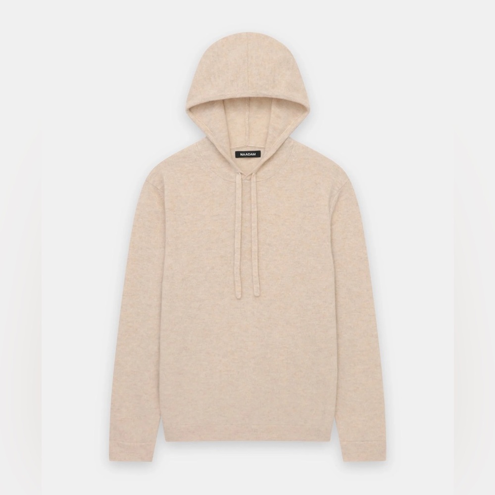 Naadam Signature Cashmere Hoodie, Oatmeal, size S